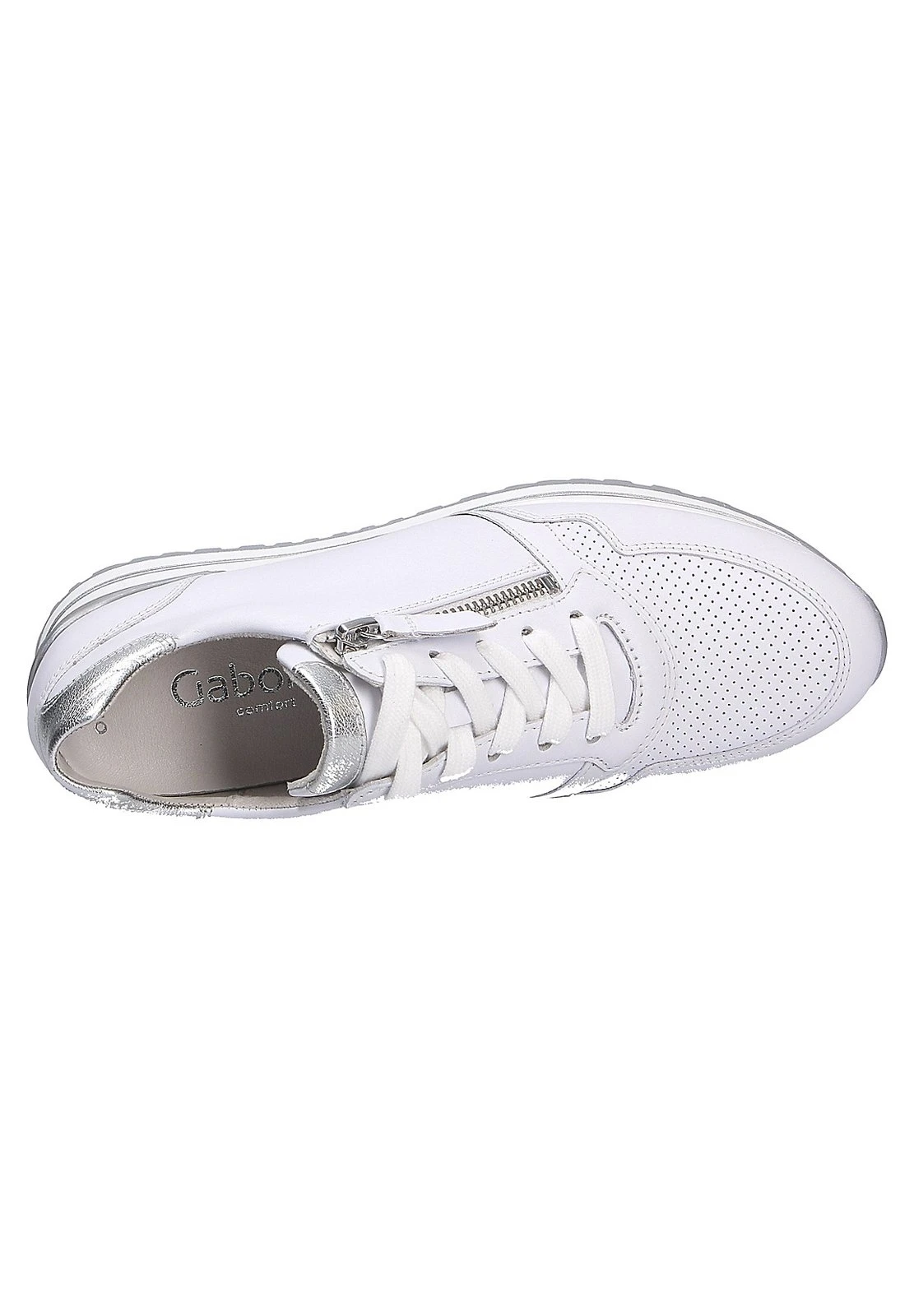 Gabor Comfort 26-528 - Sneakers Laag - Weiss/Silber Perf 3 Gabor Comfort 26-528 - Sneakers Laag - Weiss/Silber Perf - Afbeelding 3