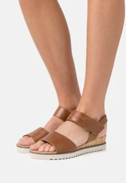 Gabor Comfort Sandalen Met Sleehak - Cognac